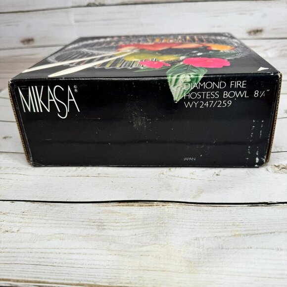 Mikasa Diamond Fire Crystal Cut Glass Hostess Serving Bowl 8.25" WY247/259 - Picture 8 of 11